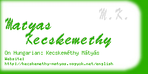 matyas kecskemethy business card